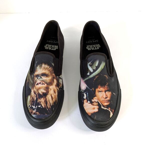 Sperry Star Wars Han Solo Chewbacca Slip On Boat Shoes Men's 9.5M Graphic Print - Picture 1 of 14